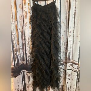 AKIRA Black Ruffled Maxi Skirt